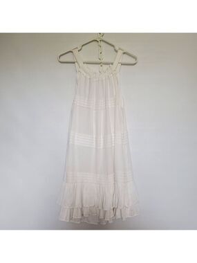 Halter Mini Dress Coastal Cowgirl Boho-Chic White Tiered by Mustard Seed (M)
